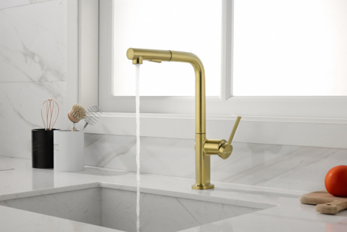 Смеситель для кухни Paulmark NEO Ne214419-BG на мойку золото - фото 3